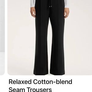 Elegant Black Cotton-Blend Trousers